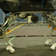 A photo of the legs on the robotic goat.